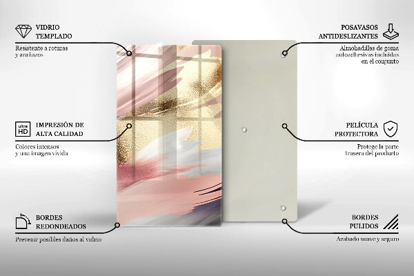 Zaščitna steklena plošča za štedilnik Pastelni madeži