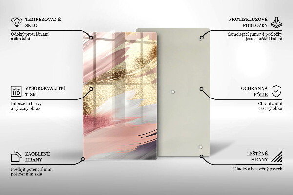 Zaščitna steklena plošča za štedilnik Pastelni madeži