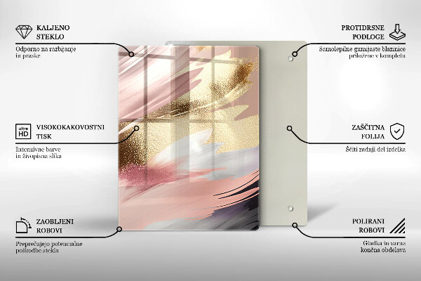 Zaščitna steklena plošča za štedilnik Pastelni madeži