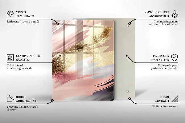 Zaščitna steklena plošča za štedilnik Pastelni madeži