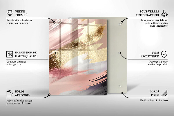 Zaščitna steklena plošča za štedilnik Pastelni madeži