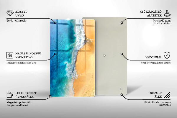 Zaščitna steklena plošča za štedilnik Plaža in morje