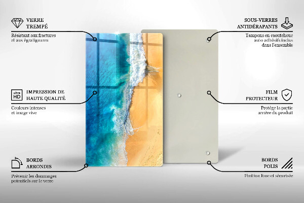 Zaščitna steklena plošča za štedilnik Plaža in morje