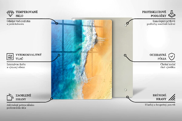 Zaščitna steklena plošča za štedilnik Plaža in morje