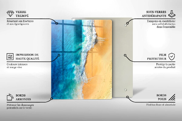 Zaščitna steklena plošča za štedilnik Plaža in morje