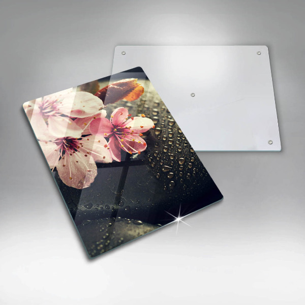 Zaščitna steklena plošča za štedilnik Rože zen kamni