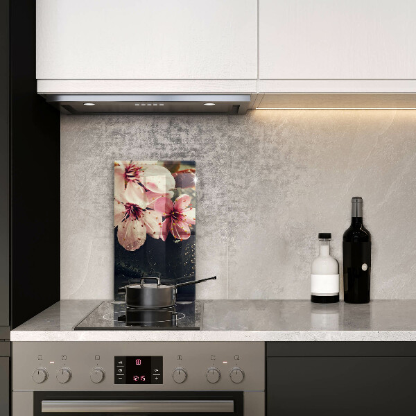 Zaščitna steklena plošča za štedilnik Rože zen kamni