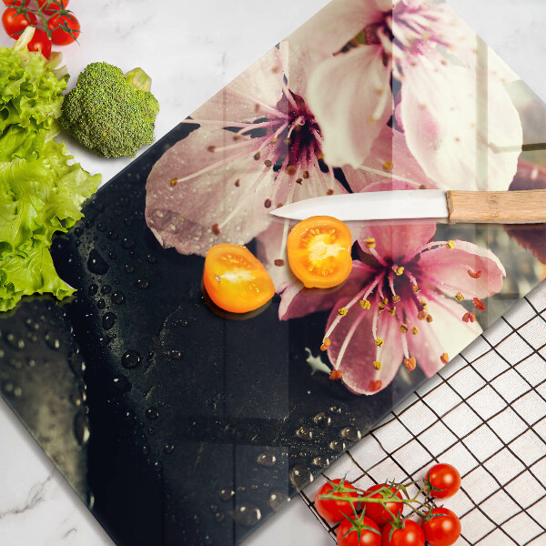 Zaščitna steklena plošča za štedilnik Rože zen kamni