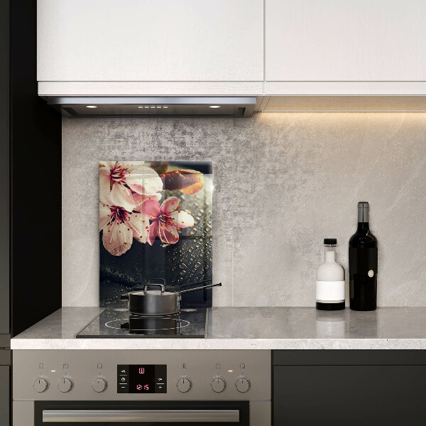 Zaščitna steklena plošča za štedilnik Rože zen kamni