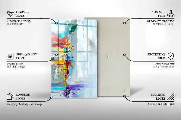 Zaščitna plošča za štedilnik Naslikana abstrakcija