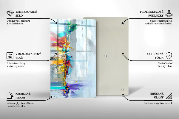 Zaščitna plošča za štedilnik Naslikana abstrakcija
