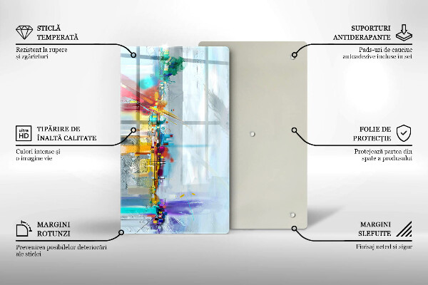 Zaščitna plošča za štedilnik Naslikana abstrakcija