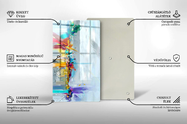 Zaščitna plošča za štedilnik Naslikana abstrakcija