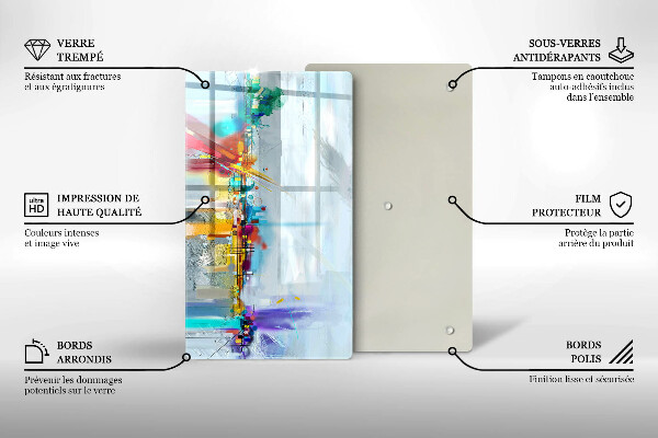 Zaščitna plošča za štedilnik Naslikana abstrakcija