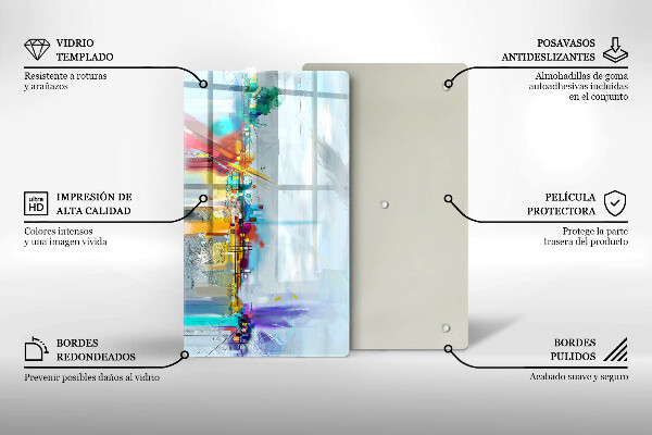 Zaščitna plošča za štedilnik Naslikana abstrakcija