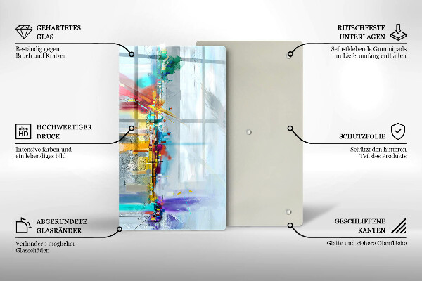 Zaščitna plošča za štedilnik Naslikana abstrakcija