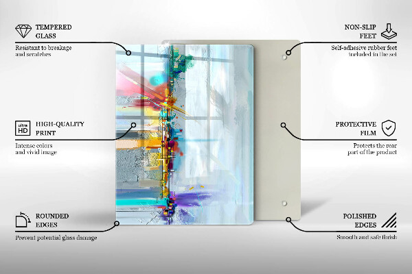 Zaščitna plošča za štedilnik Naslikana abstrakcija