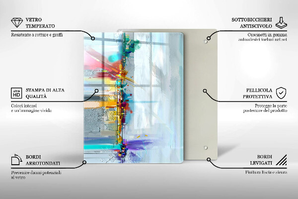 Zaščitna plošča za štedilnik Naslikana abstrakcija