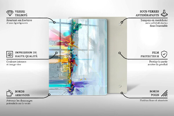 Zaščitna plošča za štedilnik Naslikana abstrakcija