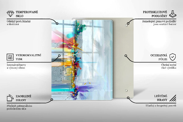 Zaščitna plošča za štedilnik Naslikana abstrakcija