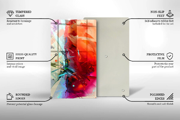 Zaščitna plošča za štedilnik Naslikana abstrakcija