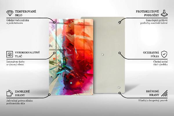 Zaščitna plošča za štedilnik Naslikana abstrakcija