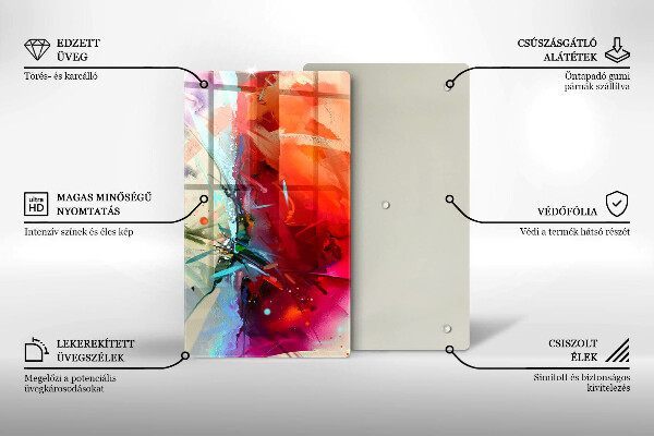 Zaščitna plošča za štedilnik Naslikana abstrakcija