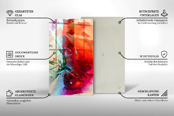 Zaščitna plošča za štedilnik Naslikana abstrakcija