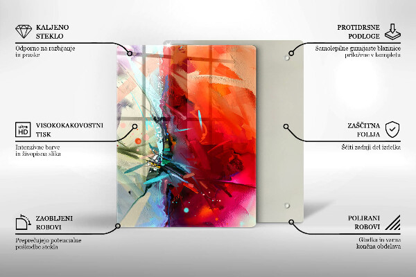 Zaščitna plošča za štedilnik Naslikana abstrakcija