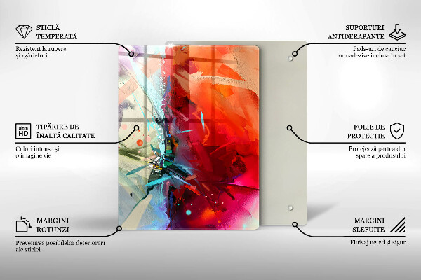 Zaščitna plošča za štedilnik Naslikana abstrakcija