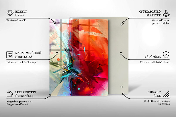 Zaščitna plošča za štedilnik Naslikana abstrakcija