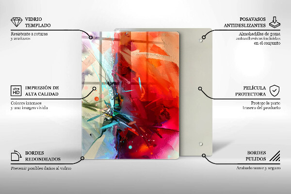 Zaščitna plošča za štedilnik Naslikana abstrakcija