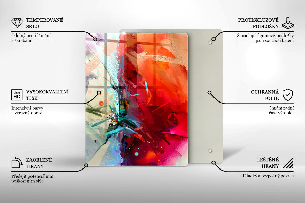 Zaščitna plošča za štedilnik Naslikana abstrakcija