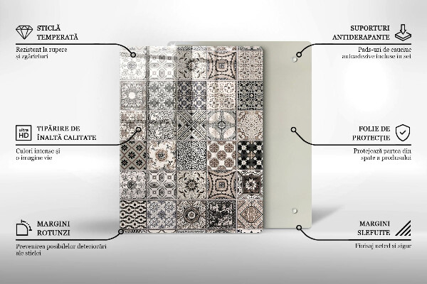 Zaščitna steklena plošča za štedilnik Dekorativne ploščice
