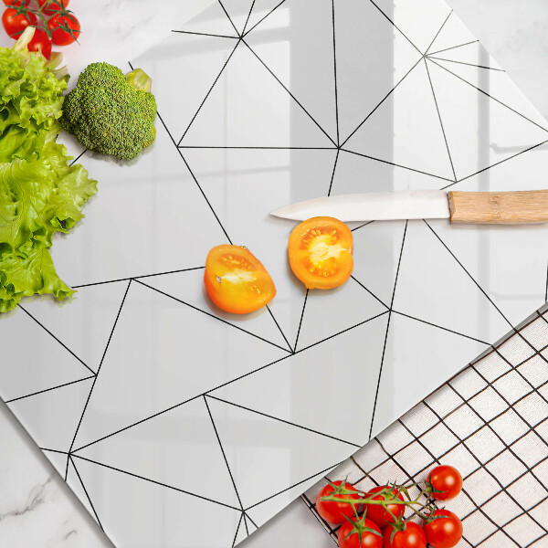 Zaščitna plošča za štedilnik Beli trikotniki