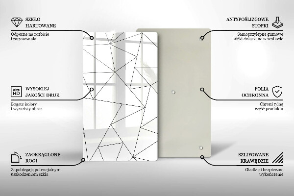 Zaščitna plošča za štedilnik Beli trikotniki