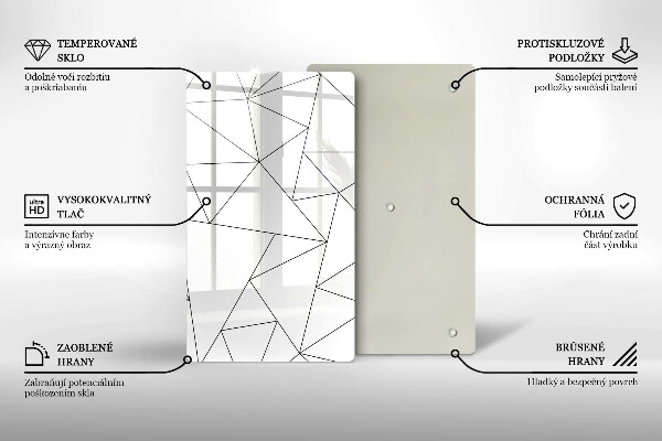 Zaščitna plošča za štedilnik Beli trikotniki