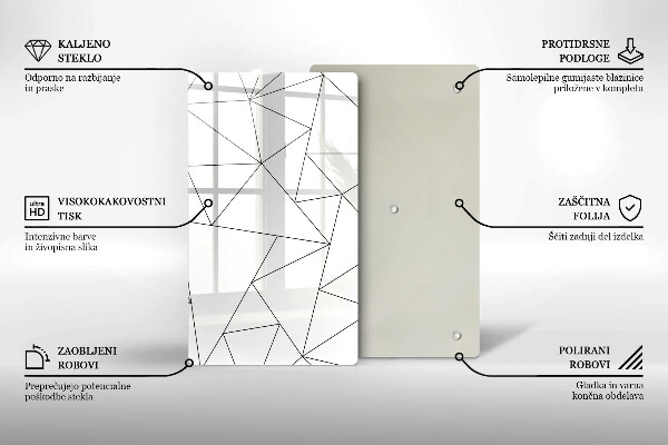 Zaščitna plošča za štedilnik Beli trikotniki