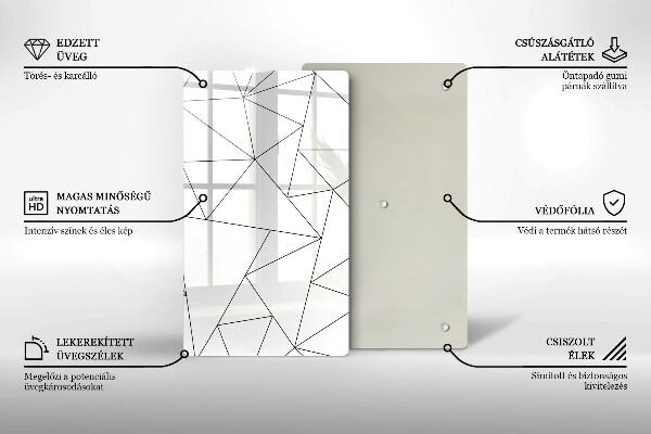 Zaščitna plošča za štedilnik Beli trikotniki