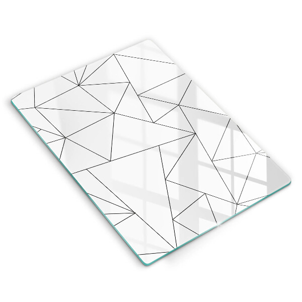 Zaščitna plošča za štedilnik Beli trikotniki