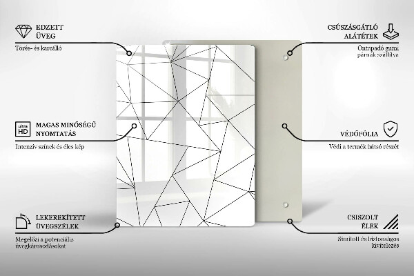Zaščitna plošča za štedilnik Beli trikotniki