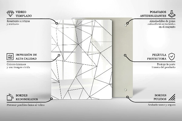Zaščitna plošča za štedilnik Beli trikotniki