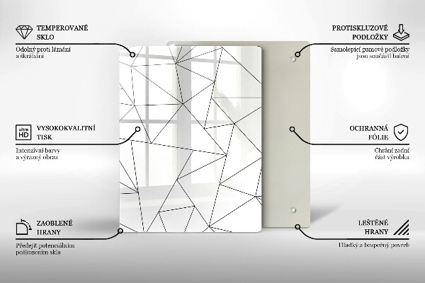 Zaščitna plošča za štedilnik Beli trikotniki