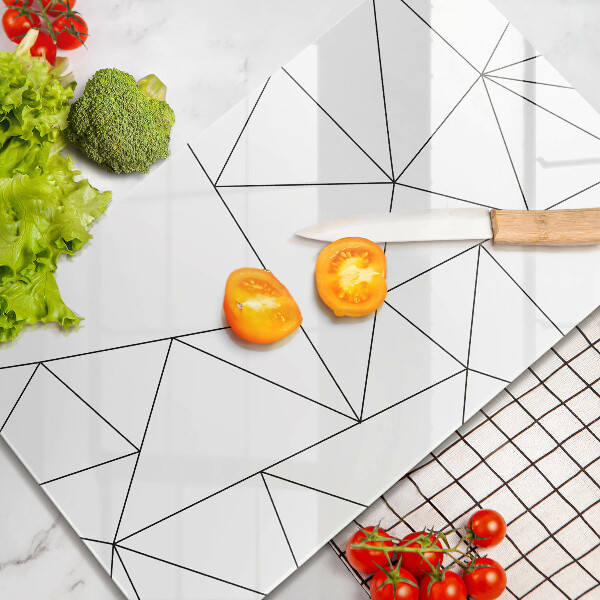 Zaščitna plošča za štedilnik Beli trikotniki