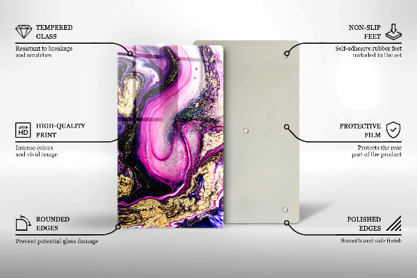 Zaščitna plošča za štedilnik Zlata abstraktna oblika