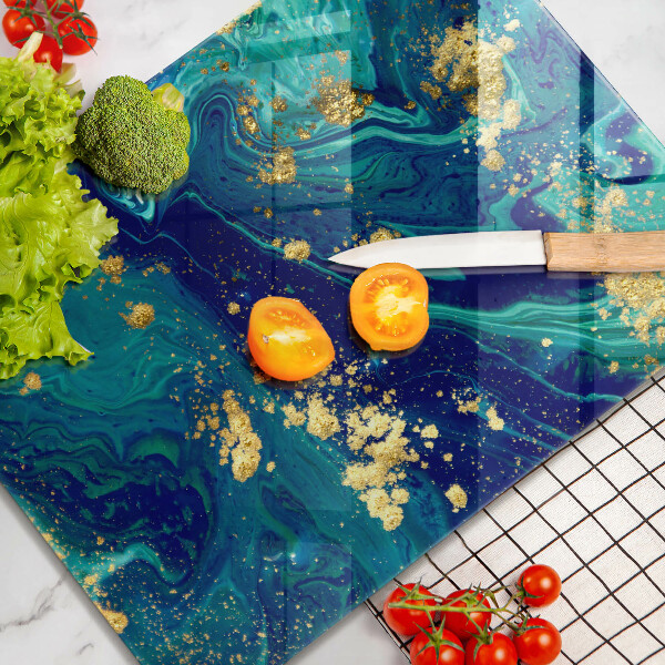 Zaščitna steklena plošča za štedilnik Abstrakcija z zlatom