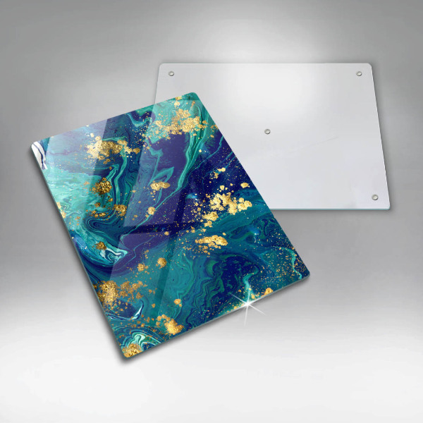 Zaščitna steklena plošča za štedilnik Abstrakcija z zlatom