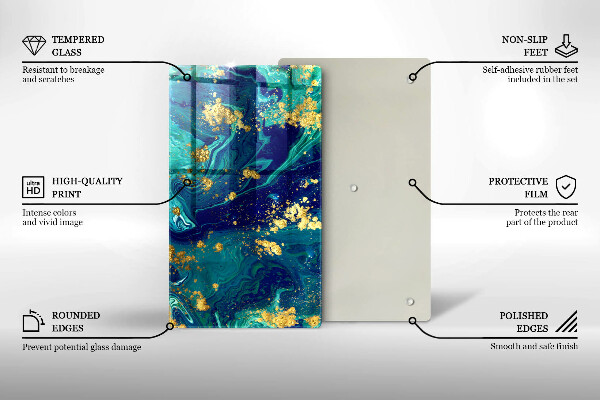 Zaščitna steklena plošča za štedilnik Abstrakcija z zlatom