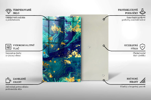 Zaščitna steklena plošča za štedilnik Abstrakcija z zlatom