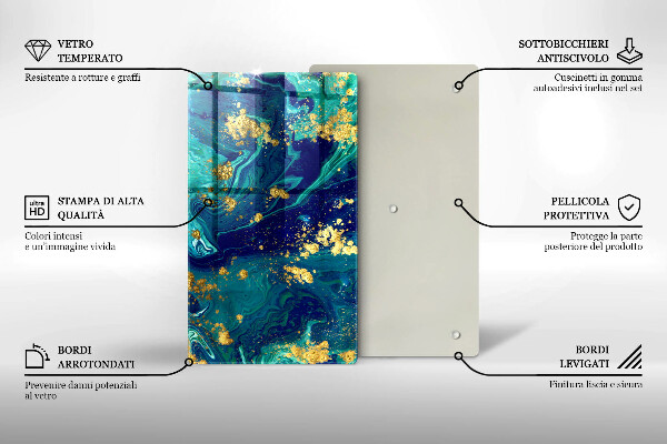 Zaščitna steklena plošča za štedilnik Abstrakcija z zlatom